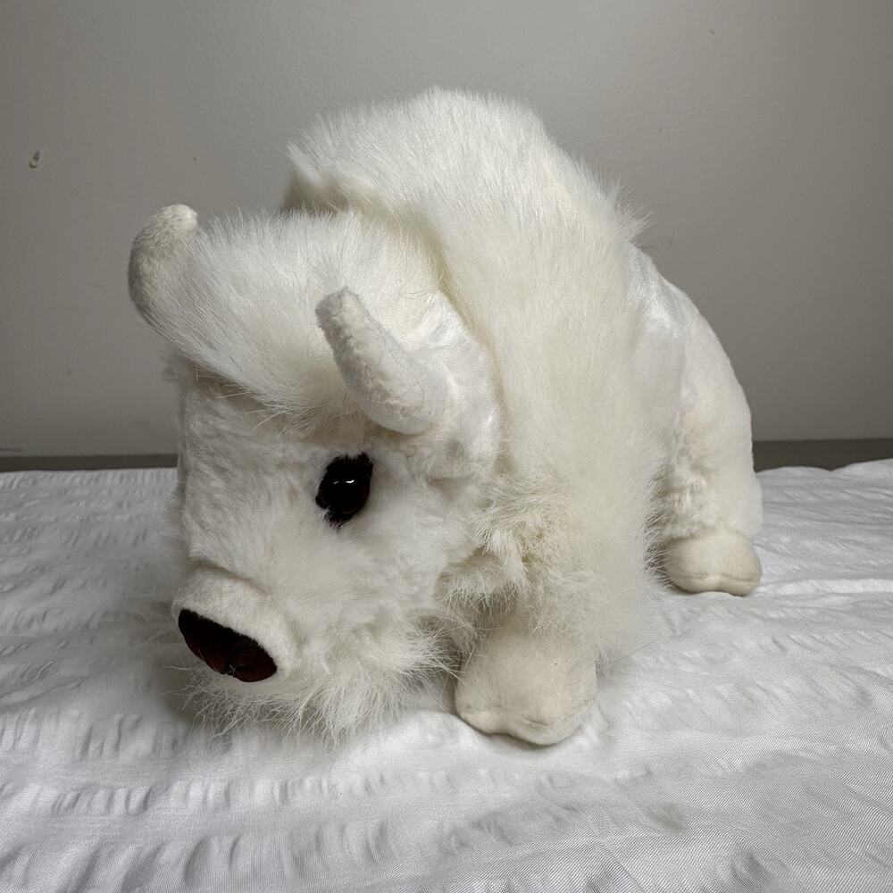 Fiesta Toy White Standing Buffalo Plush Stuffed Animals